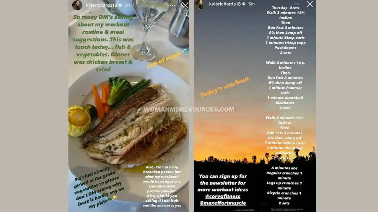 Kyle Richards Diet Schedule Shared By Her On Her Instagram Story